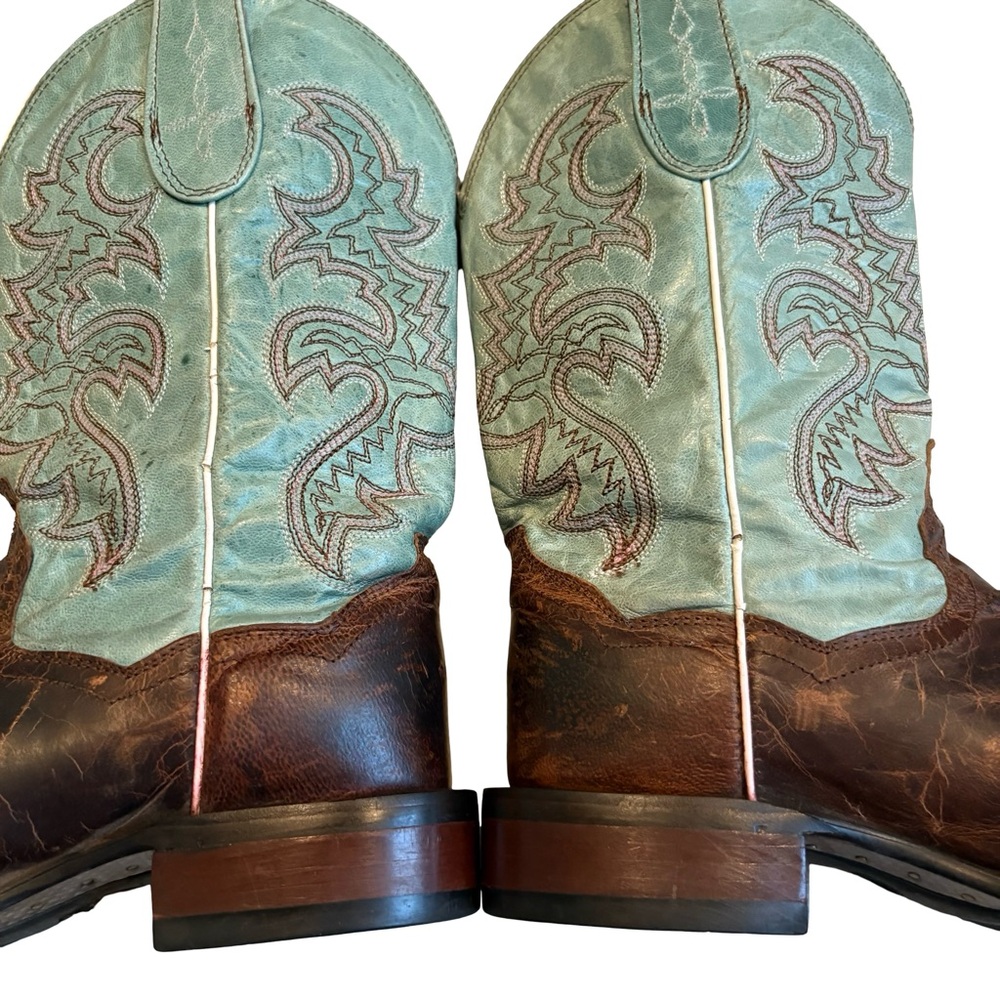 DAN POST DP2863 San Michelle Collection Stockman Boot in Turquoise/Brown Sz 7.5 - Picture 7 of 16